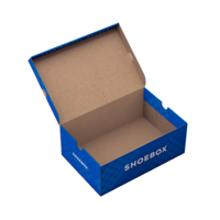 Boîtes d'expédition auto-érectables en carton ondulé avec logo personnalisé imprimé, finition UV/quatre couleurs/estampage à chaud, poignée en carton recyclable pour chaussures