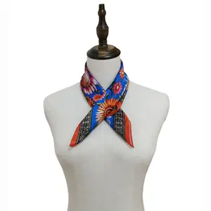 Print Personalized Custom Silk Scarf 100% Silk Twill Bandana Neck Scarf With Hand Rolled Hem Bag Scarf Silk