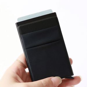 Business Aluminum Rfid Blocking Sleeve Pop-Up <b>Wallet</b> Card <b>Holder</b> With Elastic Slot for Id & Credit Cards - Product Image 6