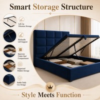 Lit plateforme rembourré King Queen avec base à ouverture latérale pour chambres d'hôtel en gros, OEM ODM, approvisionnement pour la vente au détail B2B B2C