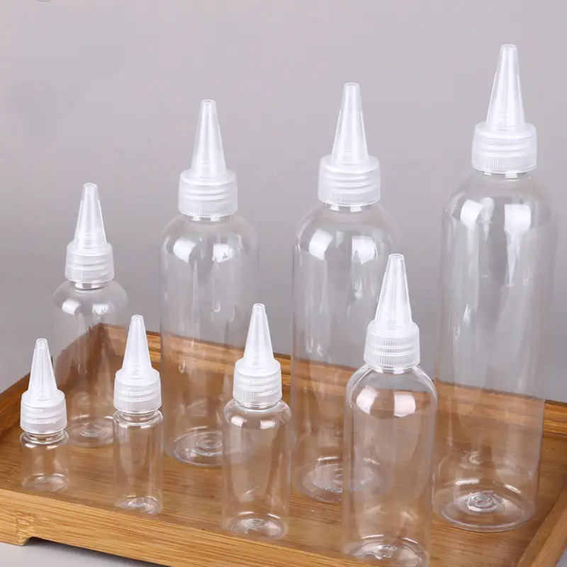 透明ドリップボトル顔料スプリットボトルPET10ml20ml500mlプラスチックポインテッドボトル工場在庫