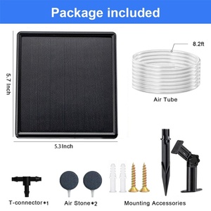 Aérateur solaire portable pour bassin, oxygénateur solaire rechargeable, faible bruit, pompe à air à grand débit pour la pêche, l'aquarium, les petits aquariums - Product Image 5