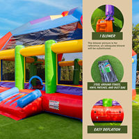 Grand château gonflable d'extérieur pour enfants, jeu de fête, maison de rebond colorée en PVC avec souffleur d'air pour location commerciale