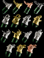 Bouchons de bouteille de vin en métal 3D personnalisés avec logo, en forme d'animaux, pour la conservation du vin frais, outil de cuisine et de bar, bouchon d'étanchéité