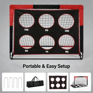 But de football 2 en 1, cible de tir, poteaux en fibre de verre épaissis, un outil magique pour l'entraînement <span class=keywords><strong>au</strong></span> football des enfants et - Product Image 1