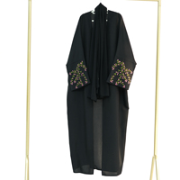 Nouvelles robes Abaya Eid 2025, designs brodés de fleurs, robes Abaya kimono pour femmes, vêtements islamiques modestes pour femmes musulmanes