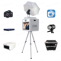 Cabine Photo DSLR avec Imprimante, Machine Photomaton à Écran Tactile de 21,5 Pouces, Boîtier Photomaton sur Trépied (Appareil Photo et Imprimante en Option)