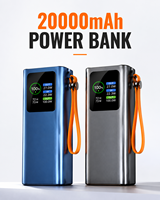 Batterie externe 20000 mAh 100W pour téléphones, montres connectées et ordinateurs portables avec câble rétractable