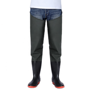 <span class=keywords><strong>Bottes</strong></span> de pêcheur imperméables unisexes à sangle réglable Travail à la ferme Noir Léger Nylon PVC <span class=keywords><strong>Bottes</strong></span> de pêcheur à hauteur de la hanche pour hommes et femmes - Product Image 1