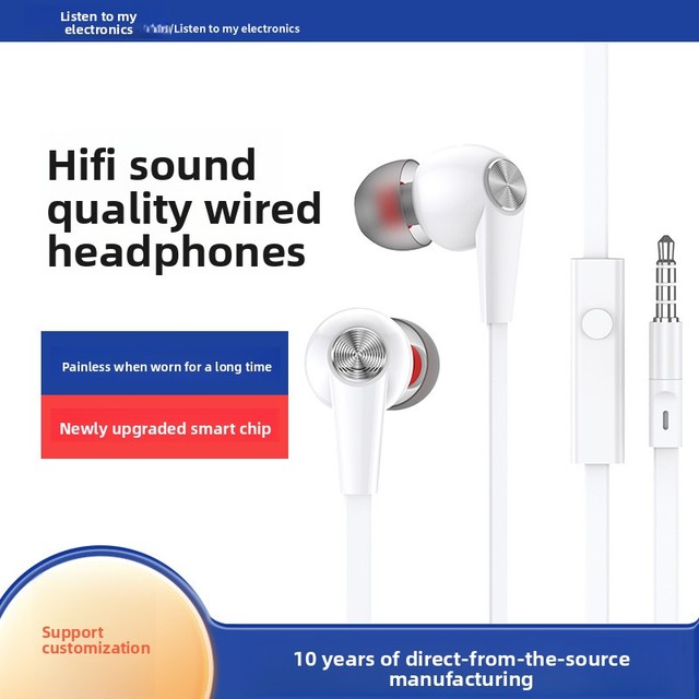 Custom Factory-Direct Supply 3.5mm Round-Hole In-Ear Wired Headphones Dynamic Driver 120mm Cord HIFI Sound Quality Microphone