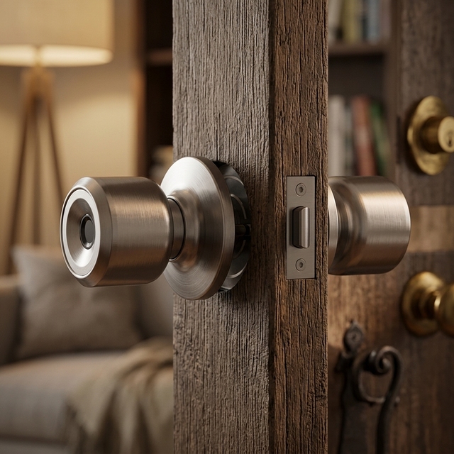 Te'an Fingerprint WiFi IP Digital Door Lock with Smart Electric Knob Locks Storage Option for Home Wood Aluminum Steel Doors Use