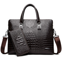 Sacs à Main Homme en PU Motif Crocodile de Designer, de Luxe et Élégants, avec Portefeuille, pour Affaires – Vente en Gros