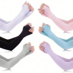 Wholesale 2Pcs Polyester Long Arm Sleeves Ice Silk Sports Sun UV Protection Hand Cover Cooling Warmer Unisex Running Fishing - Product Image 1