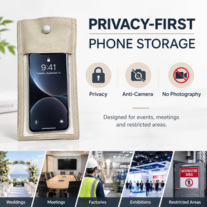 Bolsa para Celular con Bloqueo de Cámara, Anti-Fotografía, para Eventos y Bodas, Universal, con Pantalla Táctil, de PU, con Cierre - Product Image 5