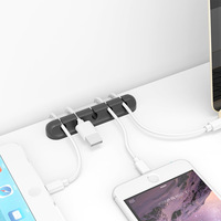 Enrouleur de support de câble de gestion de paquet d'organisateur de cordon de câble de bureau adhésif en silicone pour organiser le câble USB/cordon d'alimentation/fil