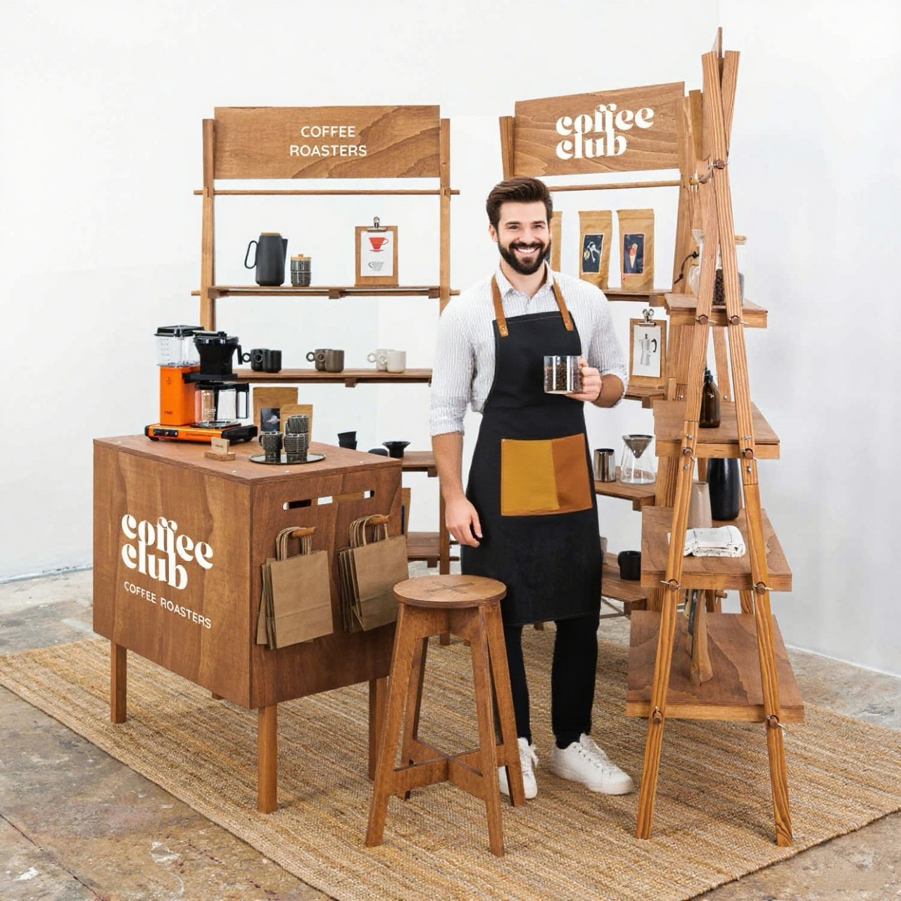 Customized Wooden Multi – Tier Display Stand Coffee Shop Display Rack for Retail Merchandising & Supermarket — view 4