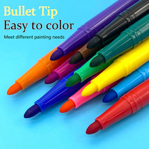 Spidol logo kustom pabrik 5 mm ujung peluru murah tidak beracun pena cat air dapat dicuci set spidol warna air sekolah untuk menggambar anak-anak - Product Image 3