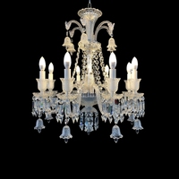 Lustre en cristal K9 de luxe de style européen avec abat-jour, décoration d'hôtel, luminaire suspendu pour salon