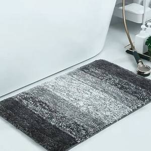 Tapis de bain simple rectangulaire en fibre de polyester, absorbant et antidérapant, pour salle de bain, cuisine, chambre à coucher, usage domestique, couleur unie, lavable en machine - Product Image 3