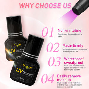 Lem perekat ekstensi bulu mata palsu, lebih kuat kelembaban rendah tahan air hitam bening UV profesional - Product Image 2