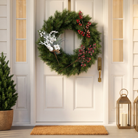 Adornos Navideños LANTINGXU, Diseño de Alce Blanco y Bayas Rojas, Adornos Artificiales Personalizados para Árbol de Navidad