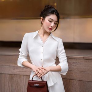 Conjunto Oscar Blanco para Mujer | Elegante Camisa y Falda a Juego | Conjunto Clásico de Dos Piezas para Oficina o Ropa Formal - Product Image 6