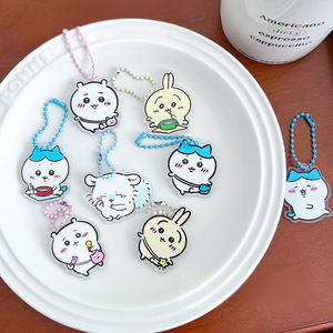 Llavero de Chiikawa Uzachiqiyikawa Kawa con Ocho Cuentas Pequeñas, Colgante de Dibujos Animados, Anillo para Llaves - Product Image 1