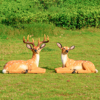 Statue de cerf Sika en résine, résistante au gel, grande taille, pour extérieur, réaliste, pour tourisme rural et sites écologiques