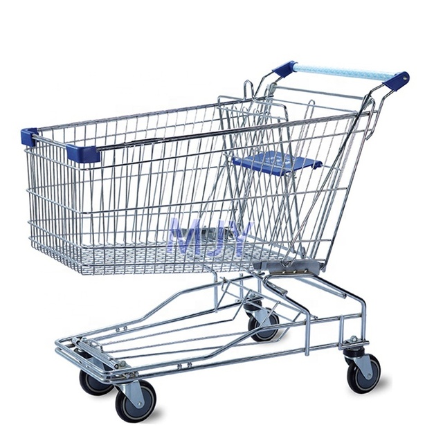 Best Price Steel Grocery Supermarket Shopping Trolley Cart With Customer Logo