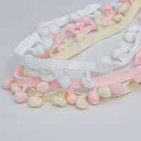 Bordure en dentelle pompon multicolore RYL 1,3 cm, franges en nylon pour vêtements, rideaux et accessoires de couture pour textiles de maison
