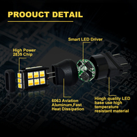 Nouvelles ampoules LED G-VIEW 3157 2026 à double couleur (blanc/ambre) pour clignotants et feux de jour (DRL) – Super lumineuses avec lentille transparente pour feux stop de voiture