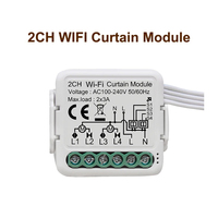 Meilleur prix 100-240V AC 2.4GHz Wifi Tuya Smart App WiFi 2CH Mini interrupteur mural pour rideaux sans RF PST-C02