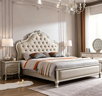 Lit de luxe de style américain pour chambre à coucher, taille King & Queen, nouveau lit double de mariage, lit de princesse moderne et moelleux, rembourrage en bois massif