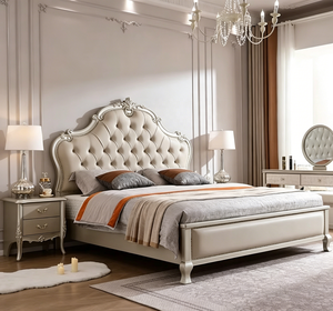 Cama <span class=keywords><strong>de</strong></span> Lujo Estilo Americano, Tamaño King y Queen, Nueva Cama Doble para Bodas, Moderna Cama Princesa con Respaldo Suave, Tapicería <span class=keywords><strong>de</strong></span> Madera Sólida - Product Image 5