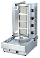 Machine à kebab/shawarma au gaz Pengzhongchu GB-950, 4 brûleurs, acier inoxydable 201, haute productivité, garantie 1 an