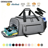 Sac de sport OEM personnalisé en nylon 40L pour femme, résistant à l'eau, léger, durable, pour la gym, les voyages en plein air, avec compartiment séparé pour chaussures et articles mouillés