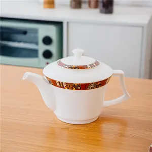 Théière créative avec logo personnalisé éthiopien traditionnel thé et café en porcelaine osseuse théière vintage pour hôtel