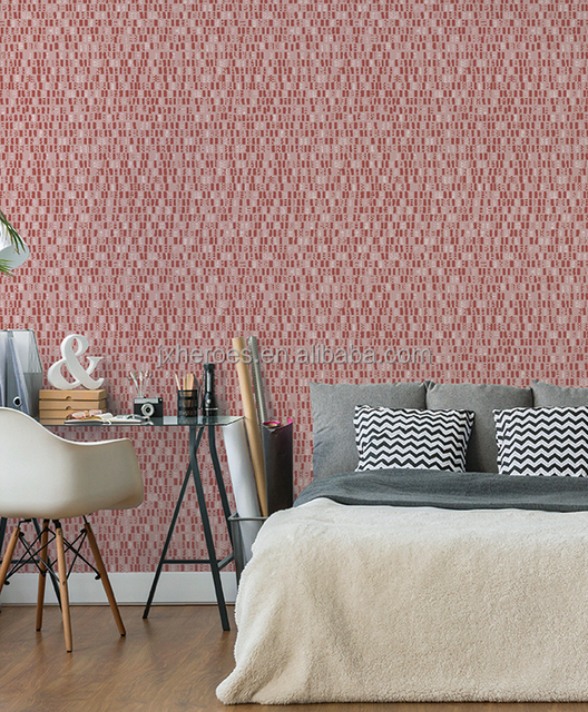 Various Colors Exquisite Square Pattern Non Woven Wallpaper Home Decoration