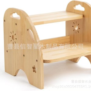 เก้าอี้สตูลไม้สำหรับเด็ก 2 ชั้น ปลอดภัย กันลื่น สำหรับเด็กอายุ 2 4 ปี - Product Image 2