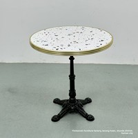Table à manger en rotin tressé rétro, style français moderne et minimaliste, pour restaurant occidental, bistro, salon de thé, maison d'hôtes, en bambou d'extérieur