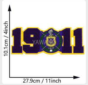 En Stock hecho a mano <span class=keywords><strong>1906</strong></span> 1922 3D Iron-On parches grandes para la hermandad universitaria fieltro Chenille bordado para AKA parches para sombreros - Product Image 3