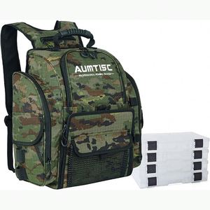 Échantillon gratuit Sac de pêche multifonctionnel imperméable en tissu Oxford, sac à dos pour accessoires de pêche, vert armée, idéal - Product Image 3