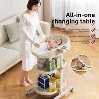 Table à langer multifonctionnelle pour bébé, design portable, hauteur réglable, ceinture de sécurité, capacité de charge lourde de 60 kg, pour bébés