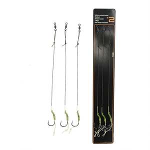 Lien d'hameçon de pêche à la carpe avec ligne enduite, montages de pêche prêts à l'emploi avec hameçon barbelé et bouchons de bouillettes - Product Image 2