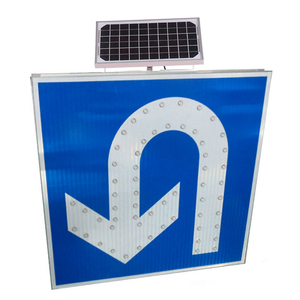 Vialetto di controllo del traffico Led lampeggiante avviso di alluminio di sicurezza <span class=keywords><strong>stradale</strong></span> di guida <span class=keywords><strong>segnaletica</strong></span> ad energia solare Led U girare i segnali stradali - Product Image 1