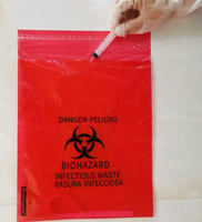 Sacs poubelle médicaux jetables en plastique imperméables autoclavables 100% LDPE HDPE, thermosoudables, à risque biologique