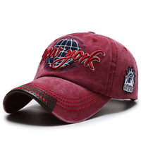 Casquette de baseball sportive en jean lavable, style rétro vieilli, brodée, réglable, unisexe, protection solaire extérieure