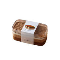 Boîtes à dessert carrées en plastique transparent avec couvercles, boîtes transparentes pour l'emballage de produits cuits, contenants alimentaires pour biscuits, tiramisu