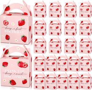 Caja de Regalo de Fresas para Fiesta de Cumpleaños, Caja de Dulces con Temática de Fresas, Caja de Regalo con Frutas para Niños - Product Image 1