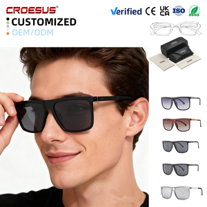 卸売高品質カスタムロゴスクエアフレームメガネ印刷ファッションスクエア高級サングラス男女兼用 - Product Image 1